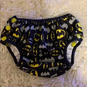 Batman lined swim diaper cover w/ adjustable sides